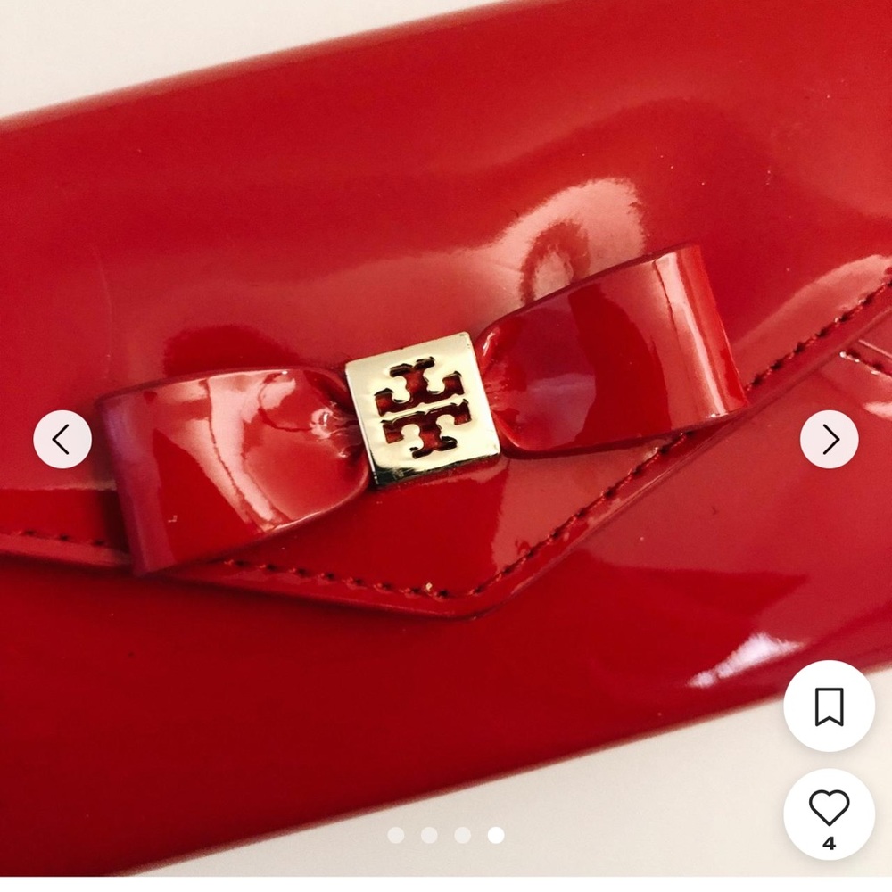 Tory Burch Red Patent Leather Continental Wallet MSRP $149.99